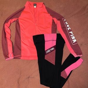 VS PINK Size Large Pullover and size med leggings